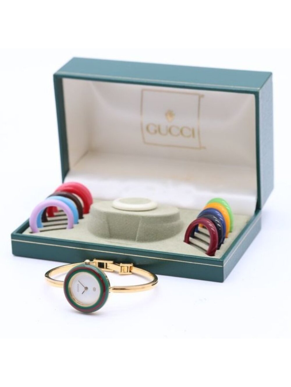 Gucci 11/12 Change Bezel Bangle Watch White Dial